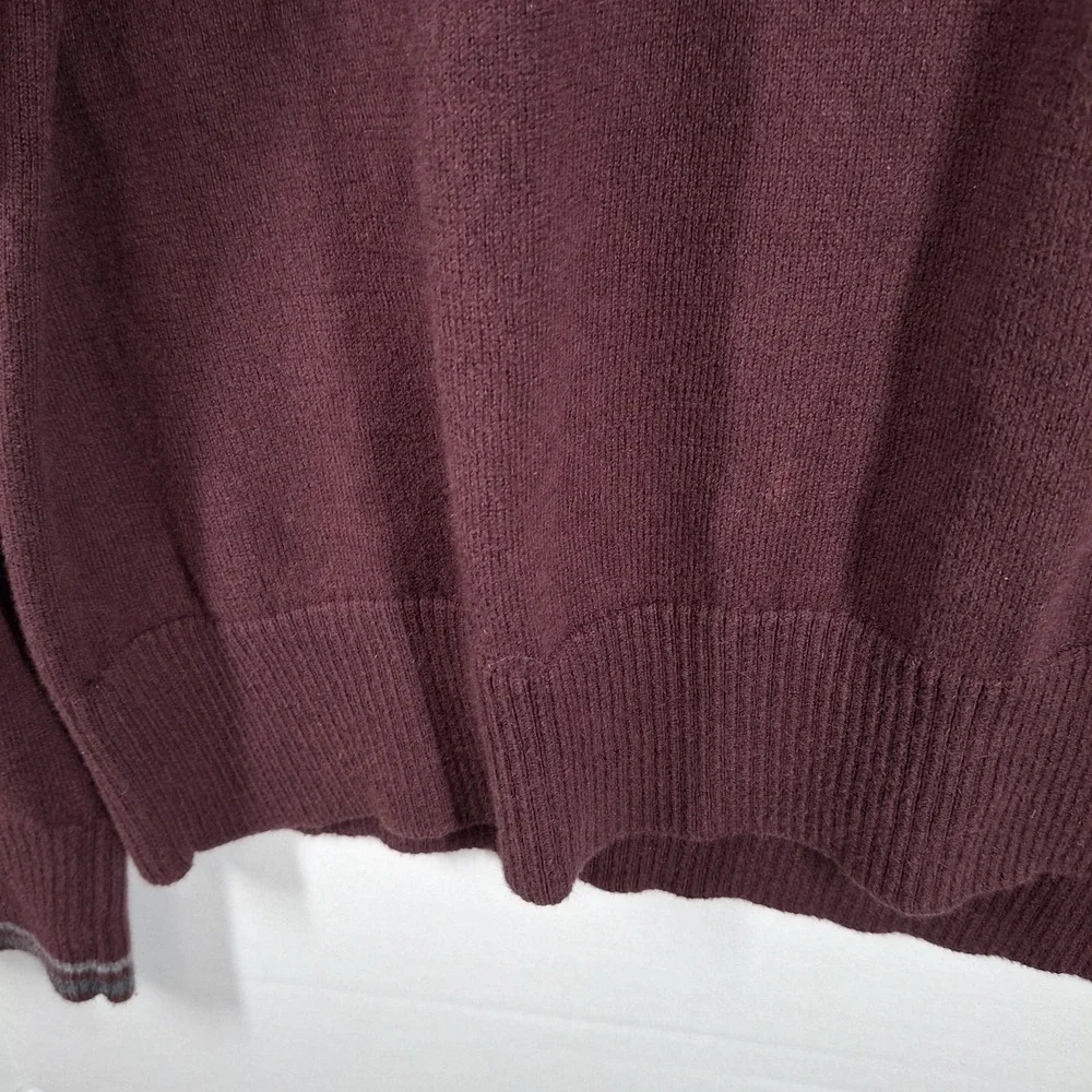 Banana Republic‎ Sweater Men's Large Burgundy Cashmere Blend V Neck Academia